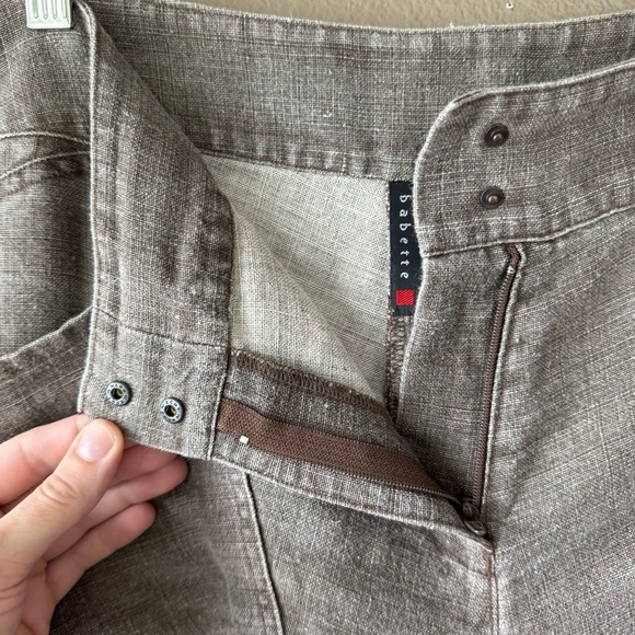 BABETTE San Francisco 100% linen wide leg baggy pants EUC F - Picture 8 of 9